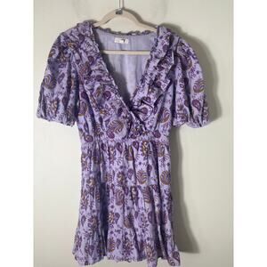 RAHI Lavendar Paisley Mini Dress Sz S